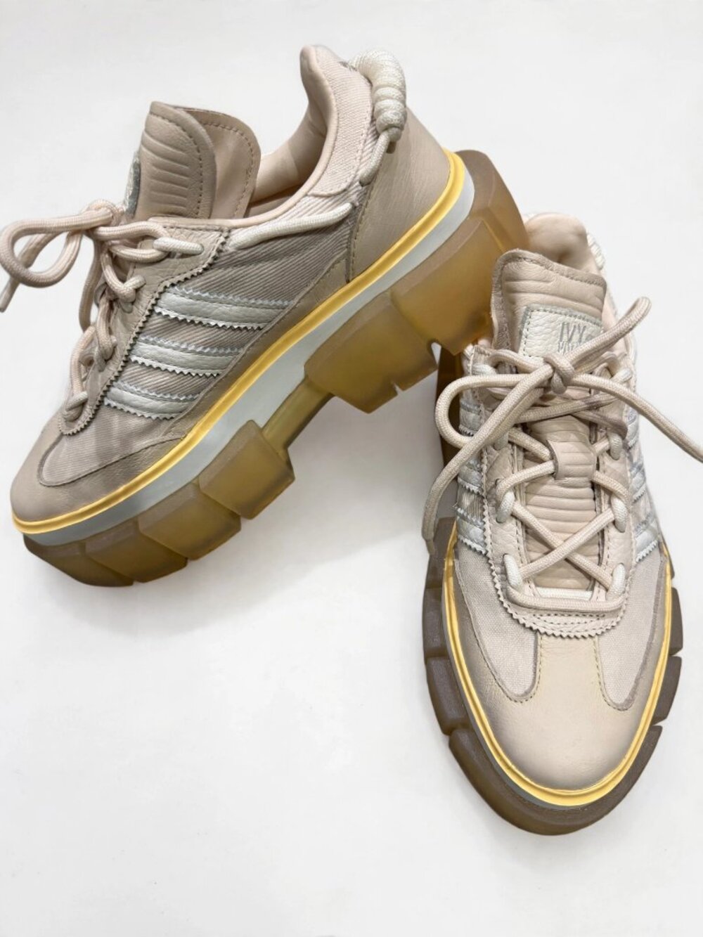 Adidas x Ivy Park Super Sleek Chunky Sneakers | Cream | Women 6.5 | Like New